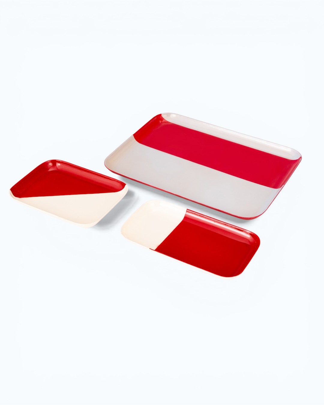 Bold Red Colorblock Tray Collection
