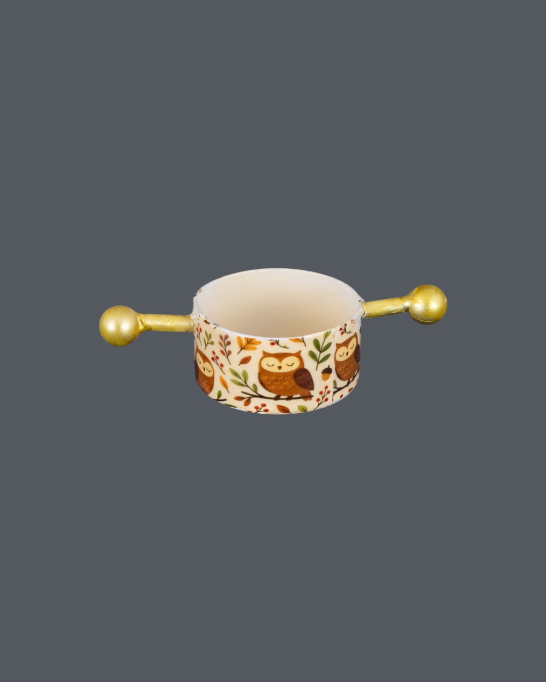 Midnight Owl Twin-Handle Candle Cup