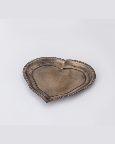 Heart-Shaped Brass Decorative Tray
