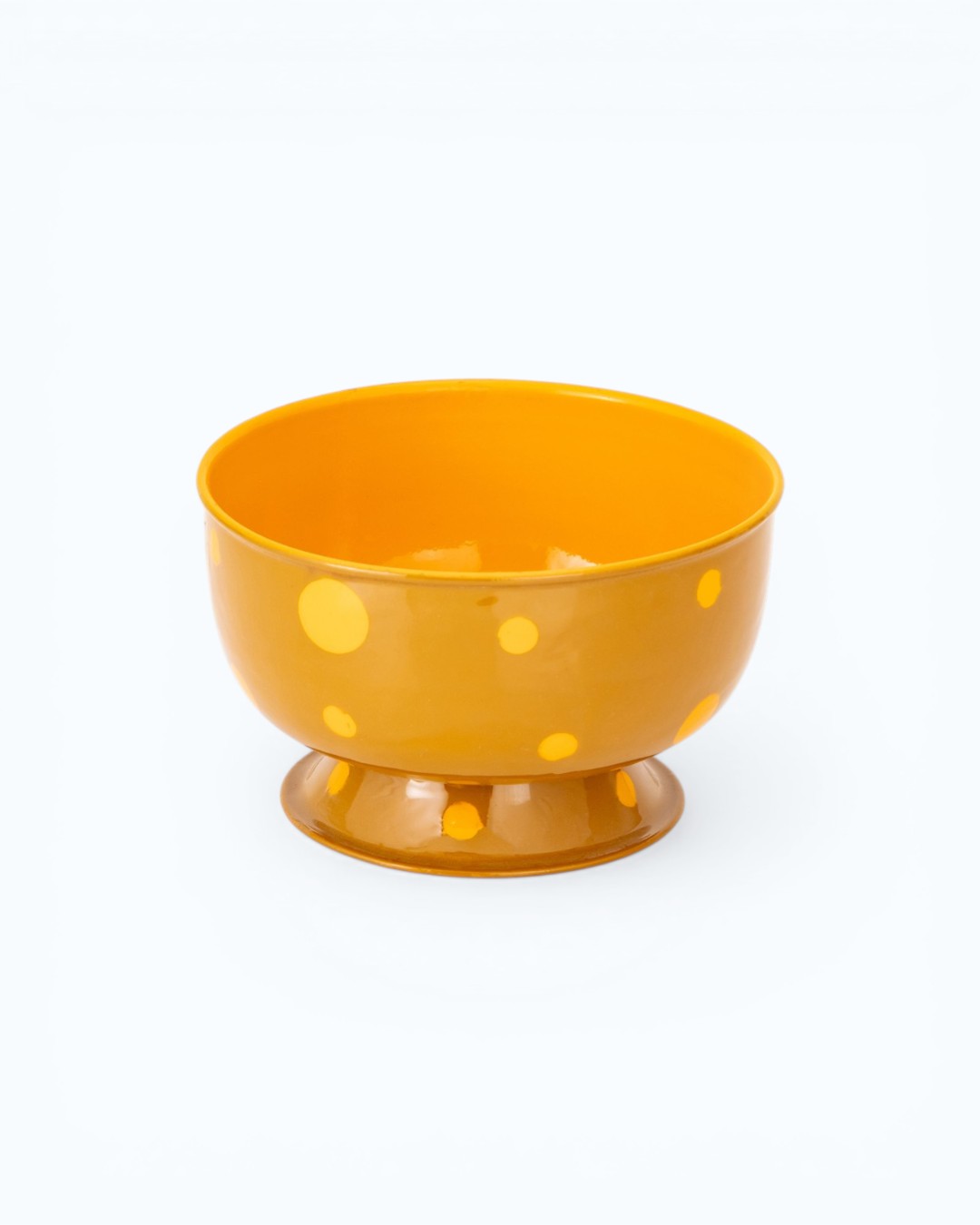 Playful Dots Footed Amber Bowl