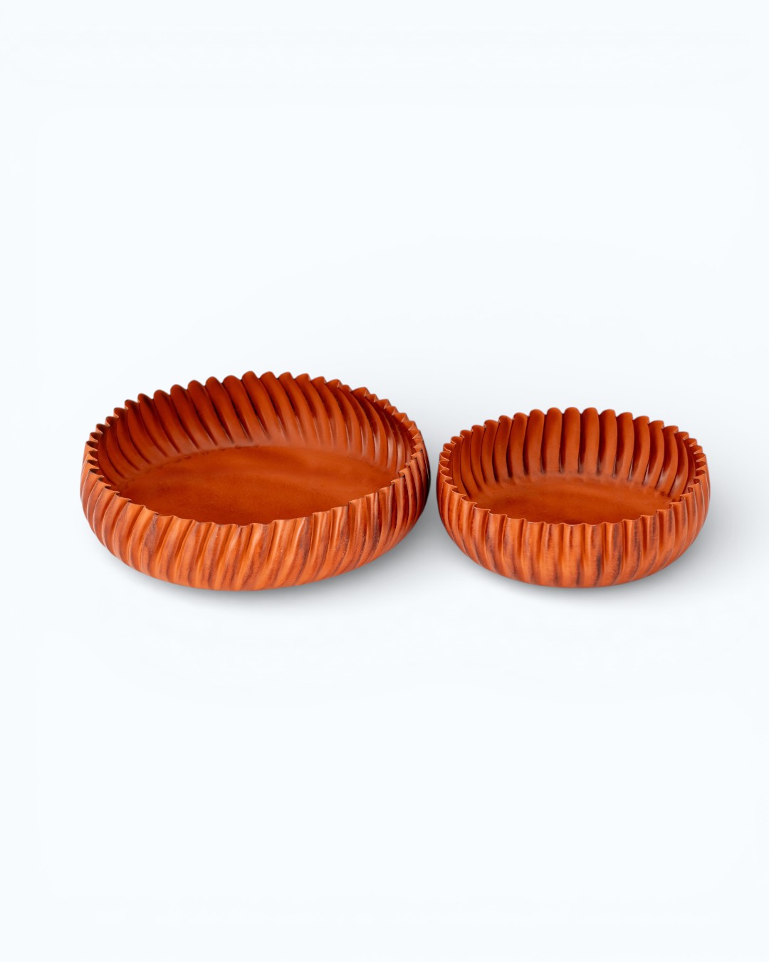 Spiral Fluted Terracotta Nesting Bowls