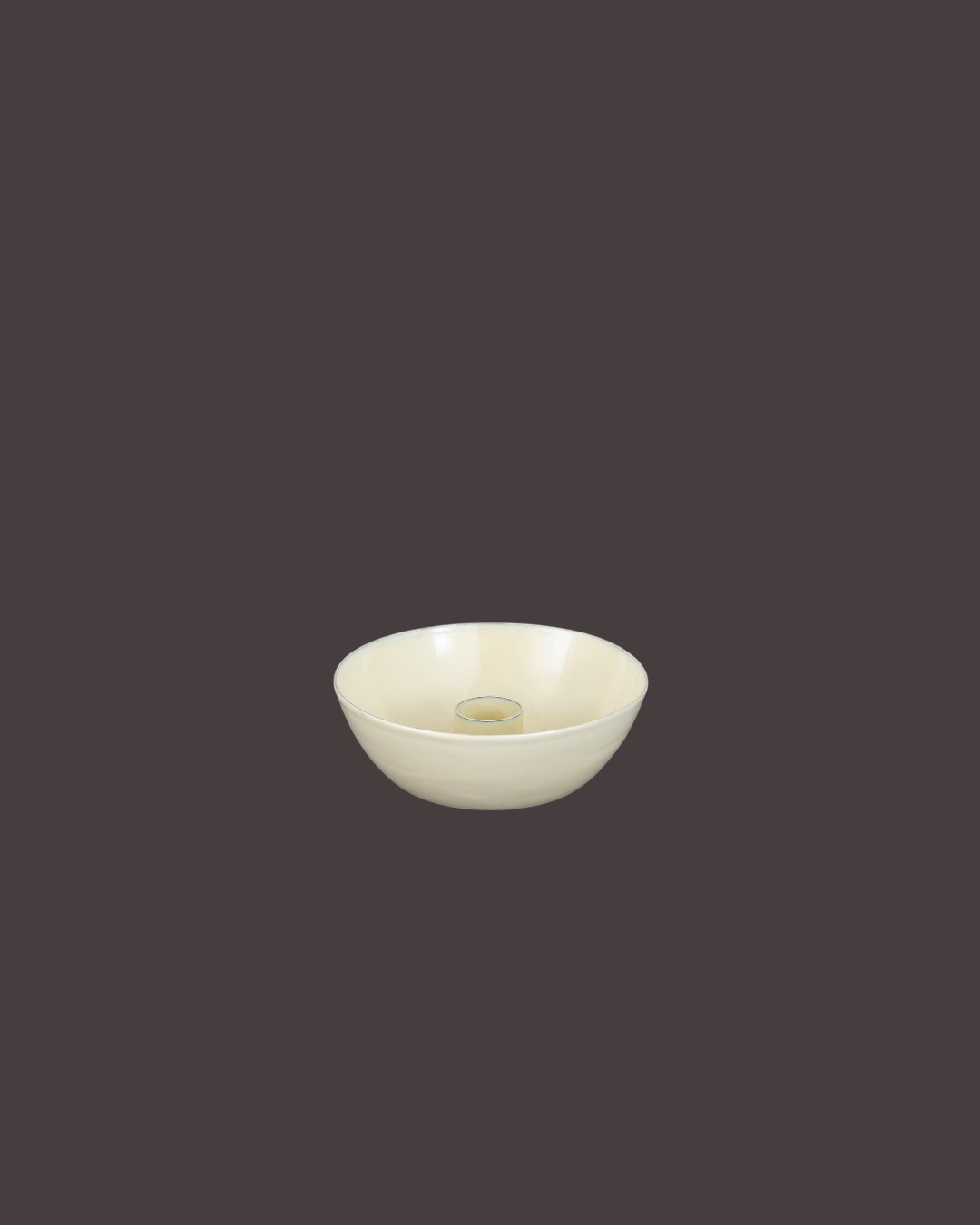 Wide Ivory Bowl Candle Reservoir