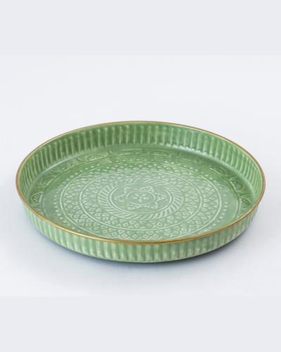 Mint Green Mandala Pattern Plate