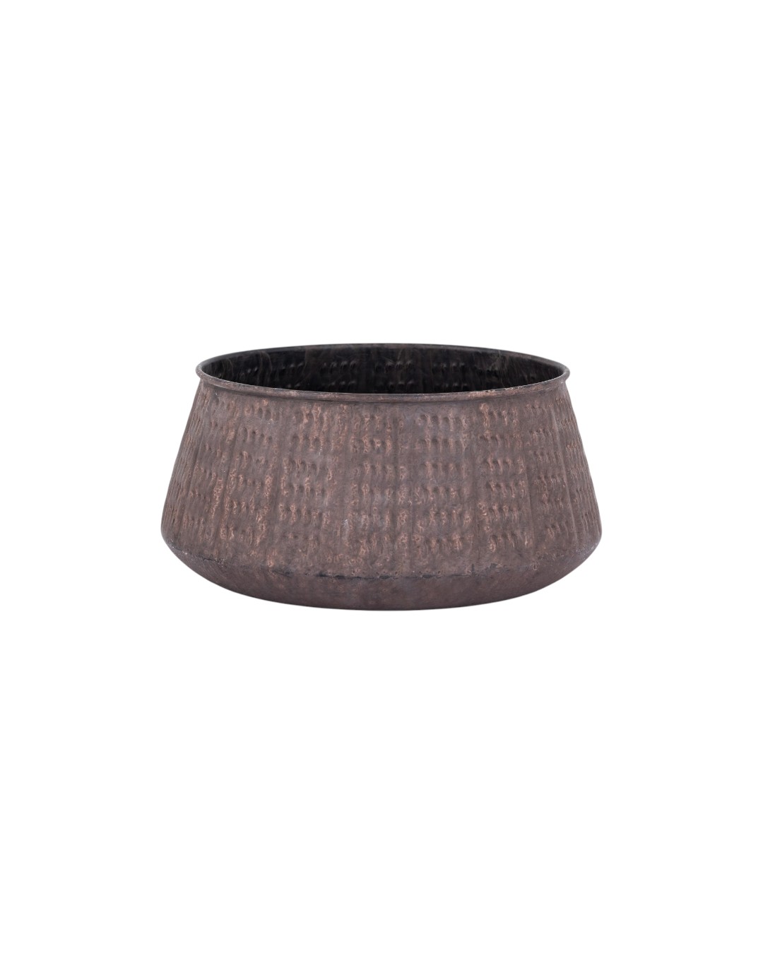 Tapered Rustic Textured Metal Bowl