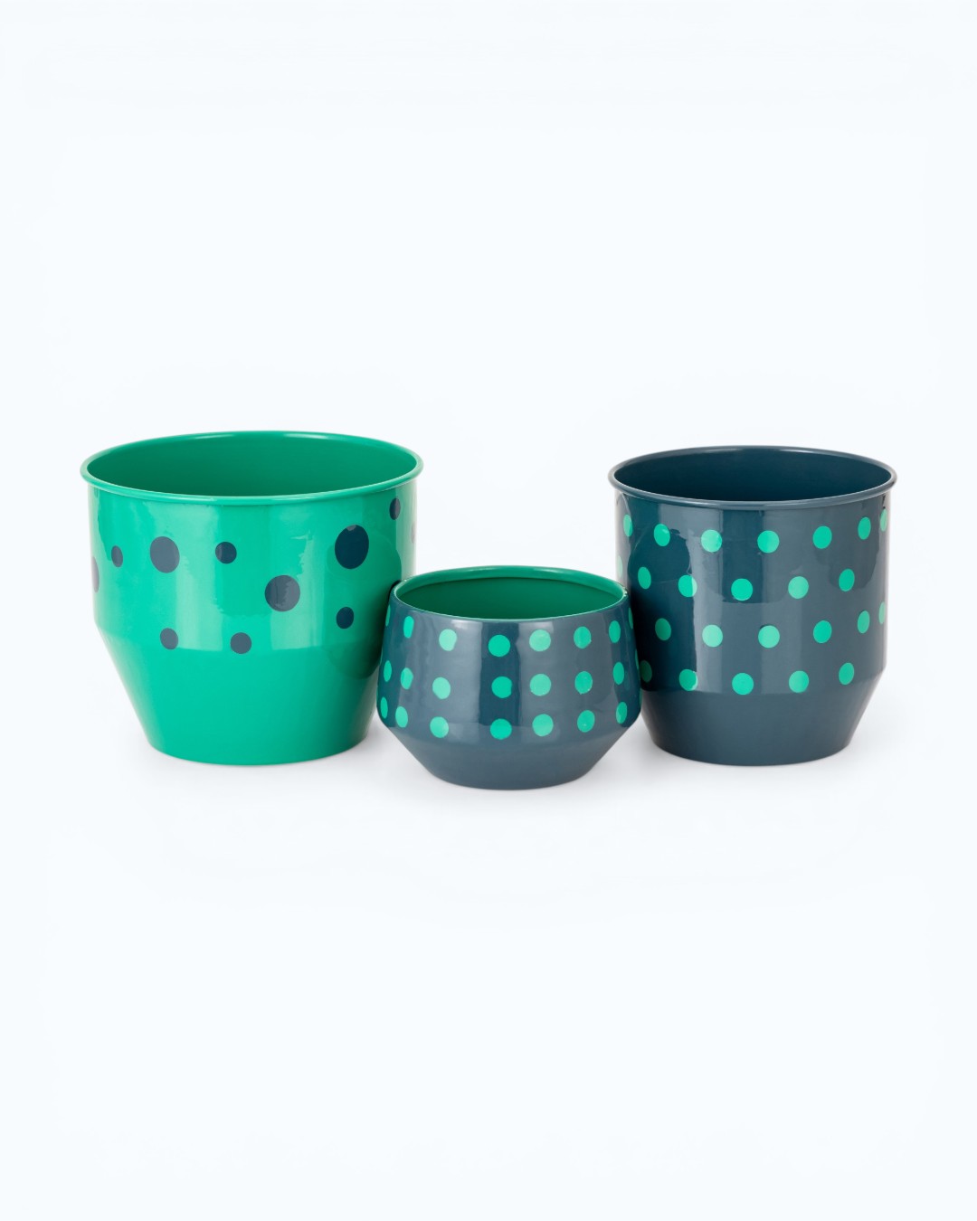 Playful Dots Teal & Slate Trio