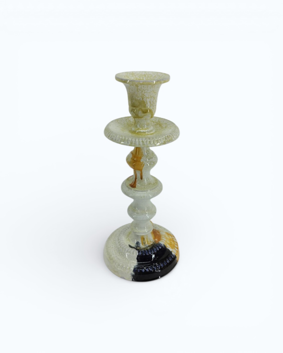 Molten Amber Ribbed Pedestal Stand