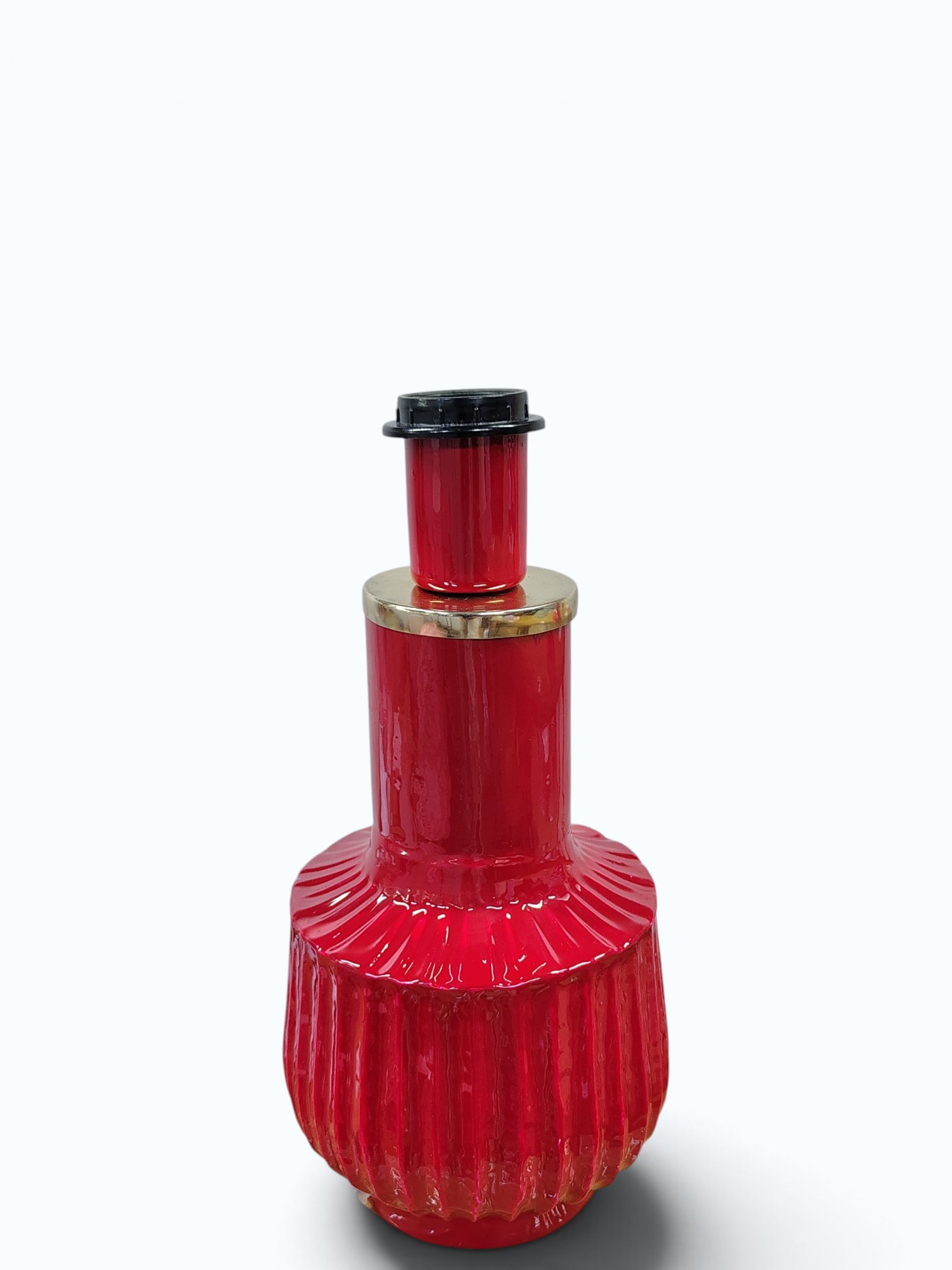 Bright Crimson Fluted Lamp Base
