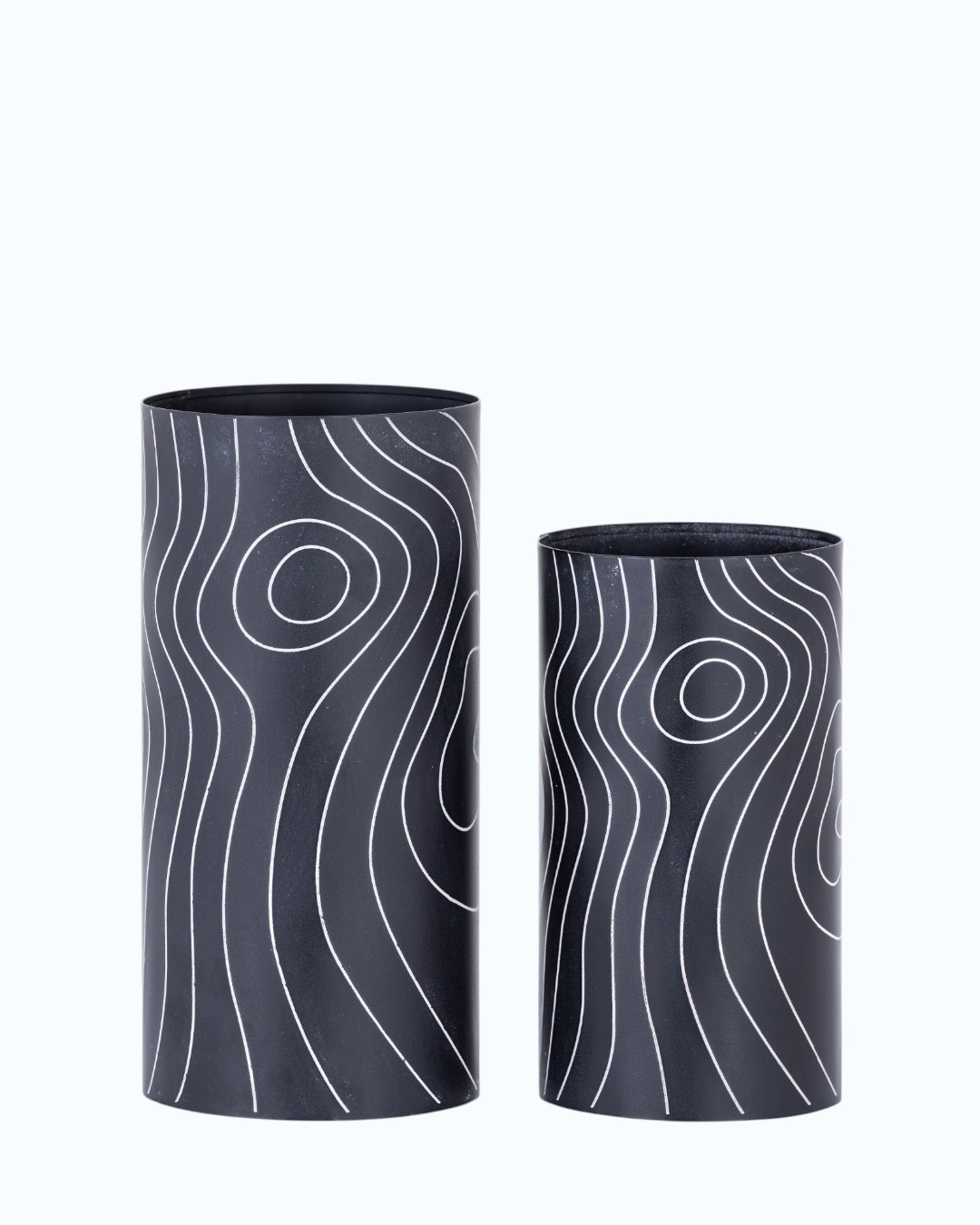 Ebony Minimalist Wood Grain Vases