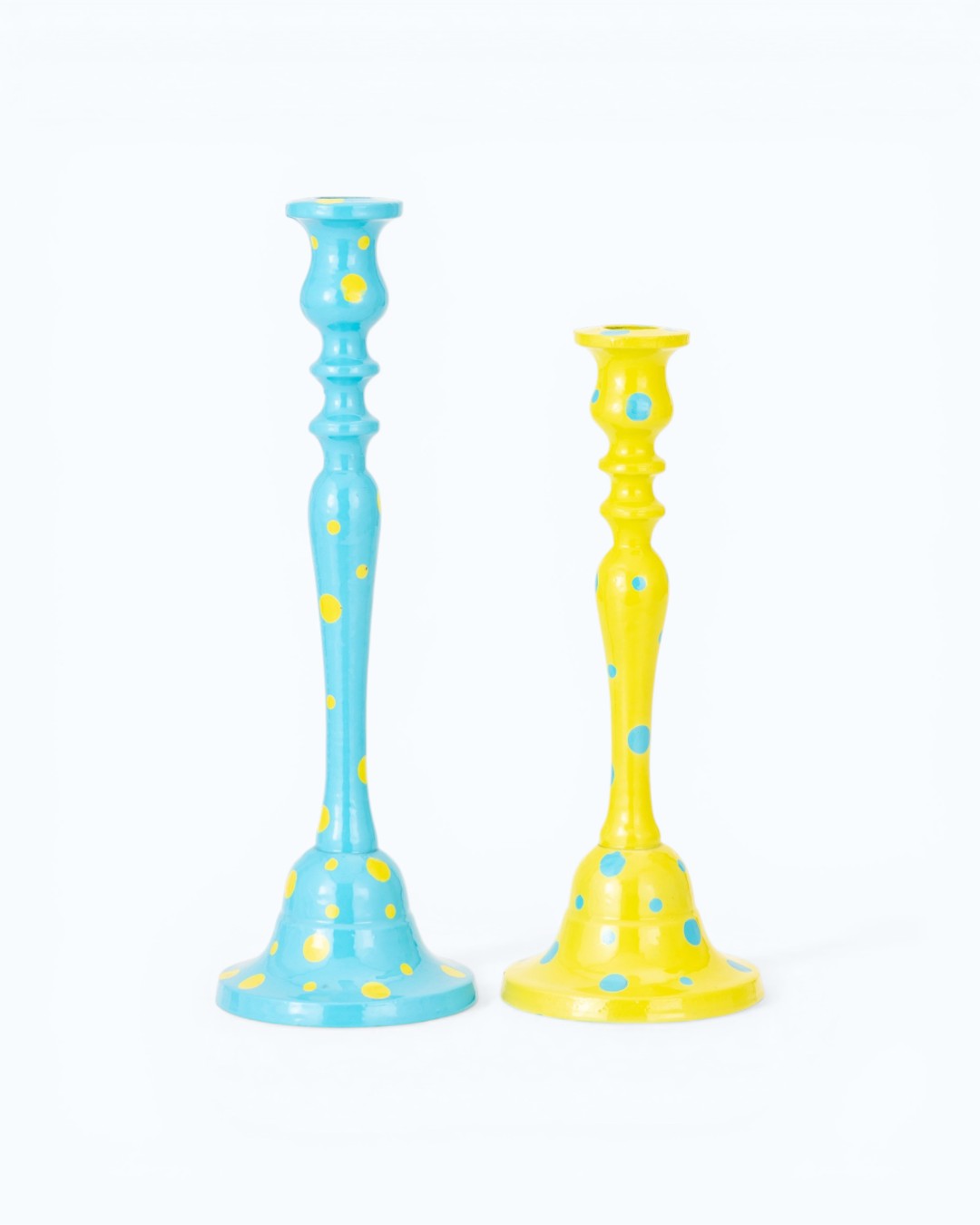 Playful Dots Vibrant Candle Sticks Pair