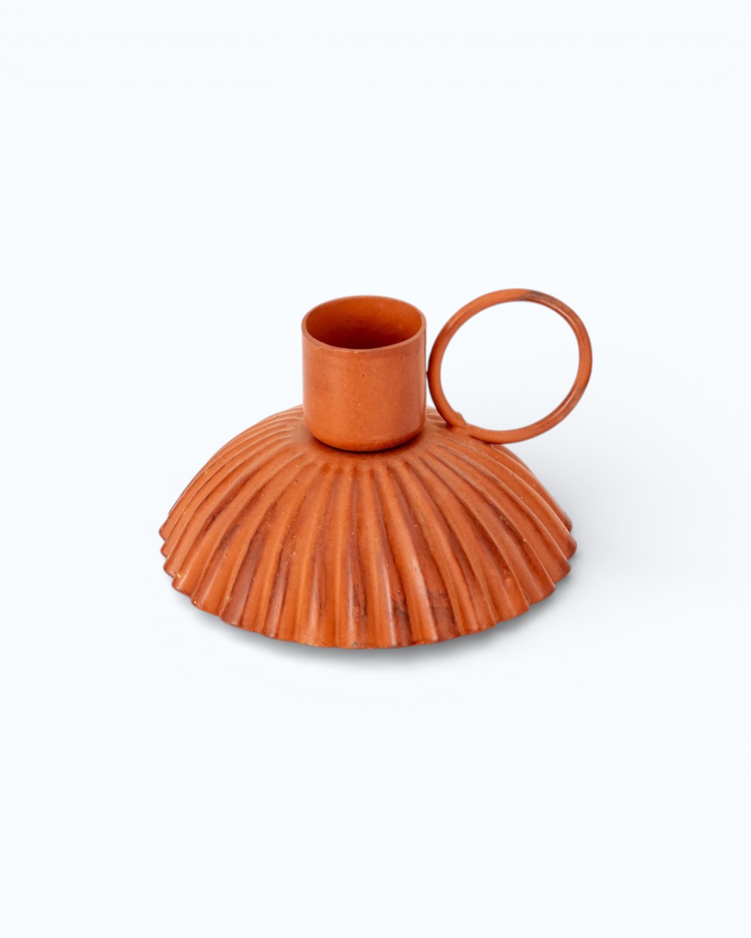 Fine-Ribbed Round Chamberstick