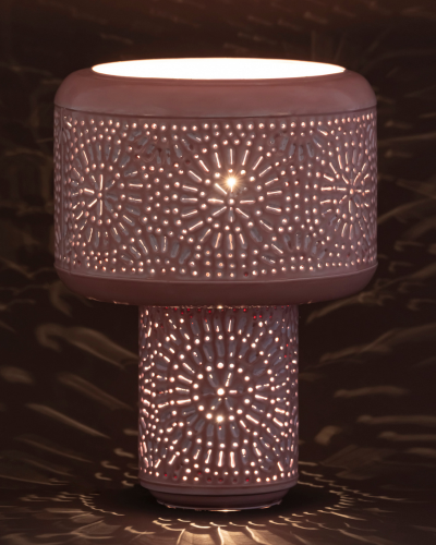 Pink Perforated Floral Lamp