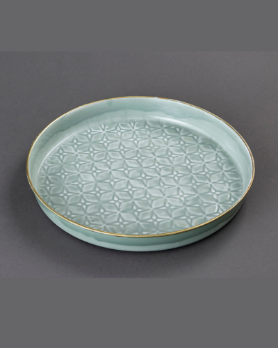 Textured Aqua Blue Plate