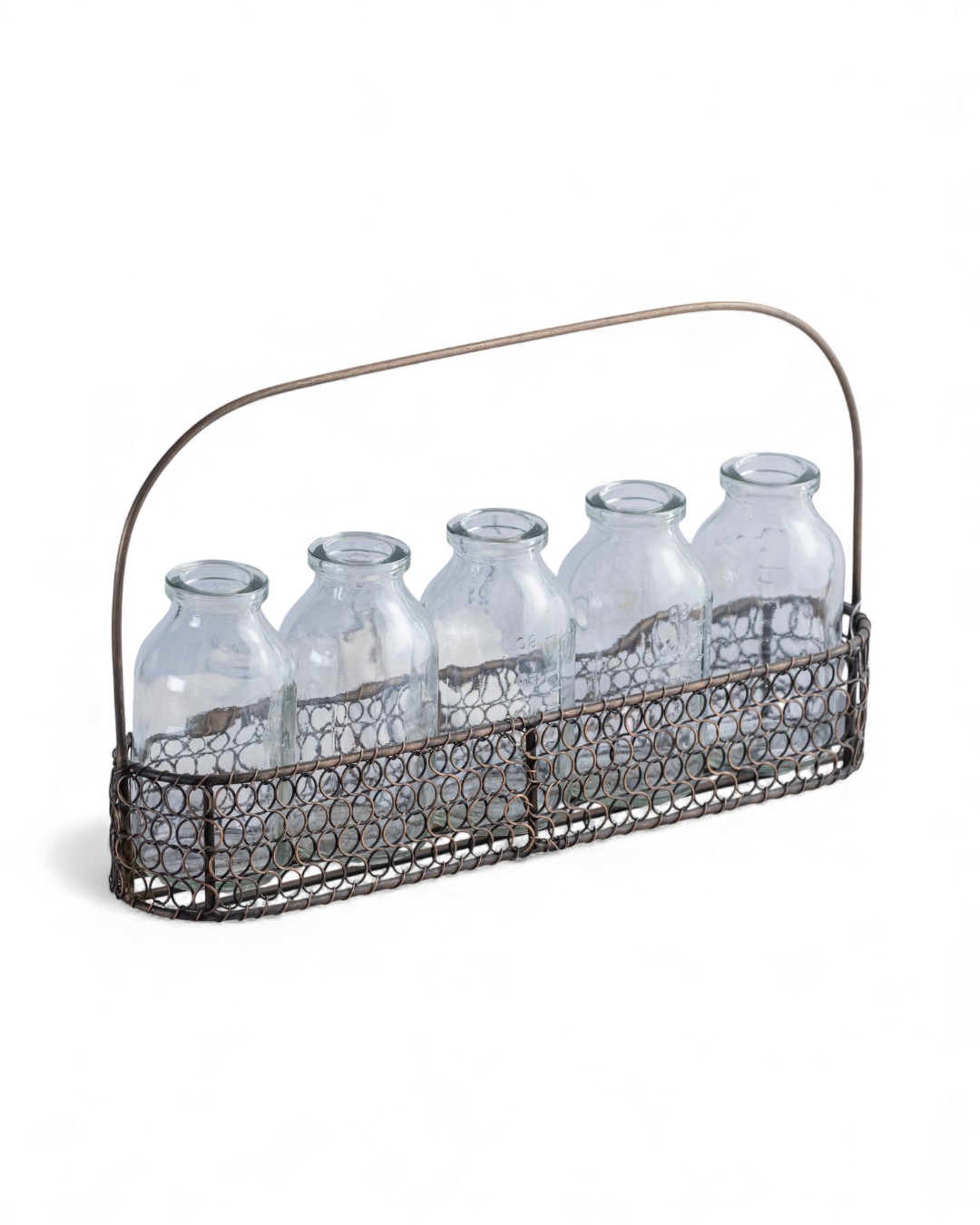 Rustic Wire Bottle Holder for Five Bottles -100ml