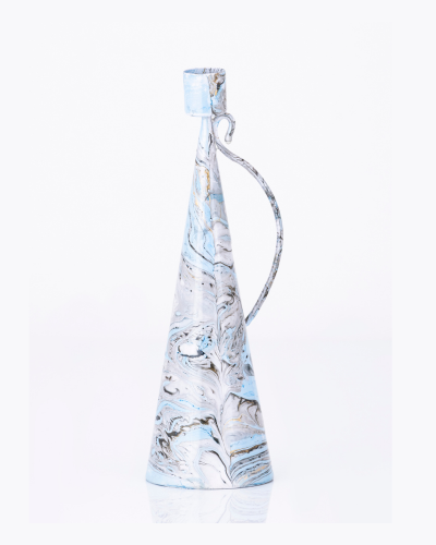 Abstract Marbled Conical Candlestick