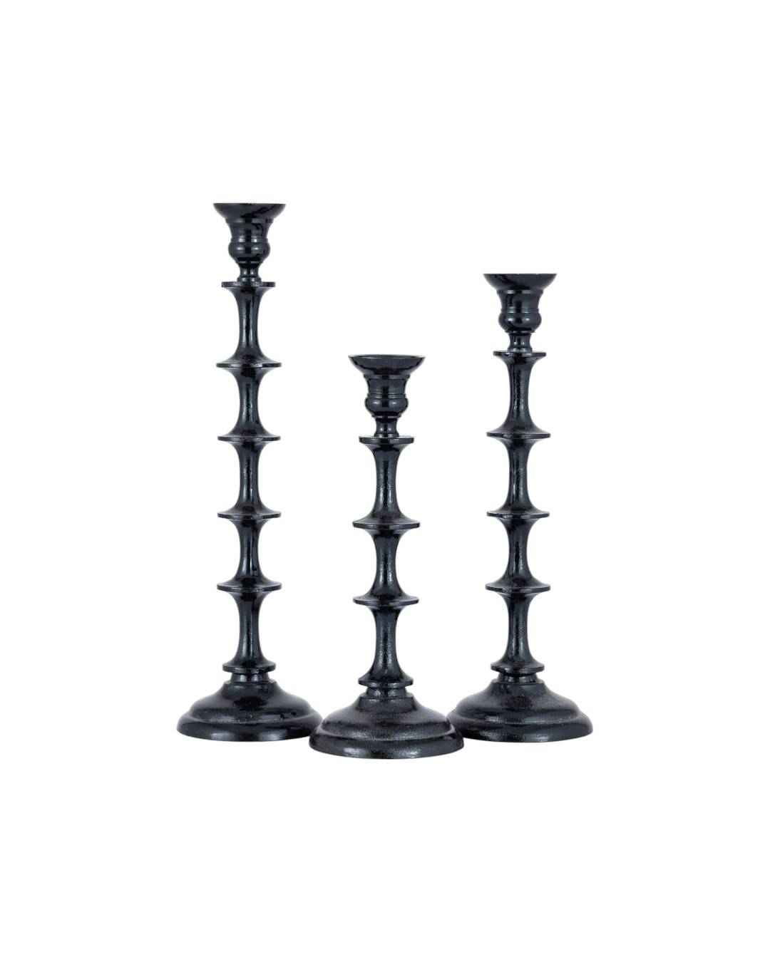 Triple Tiered Obsidian Ribbed Set