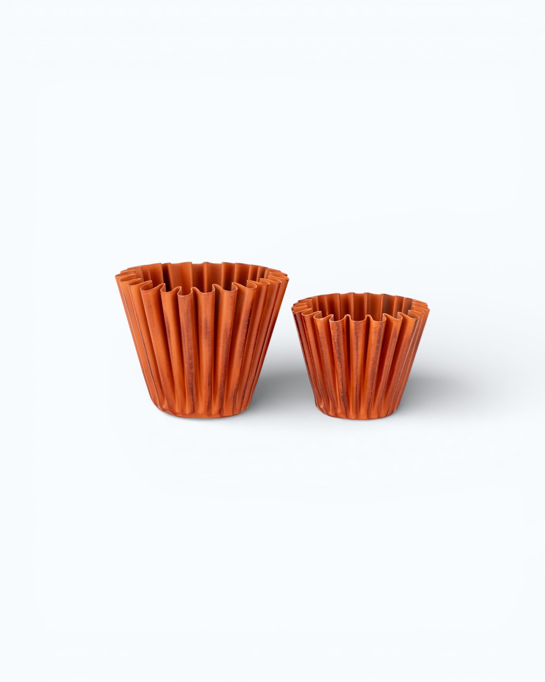 Set of Two Fluted Cup Pot Set