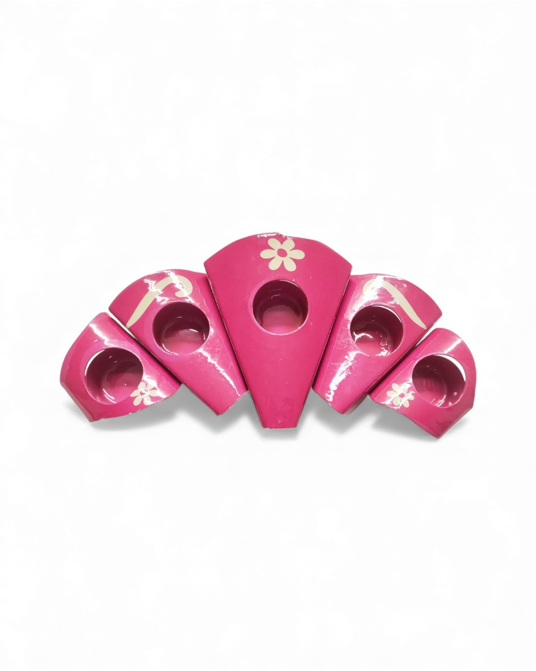 Scrollwork Raspberry Pink Croissant 5 T-lite  Set