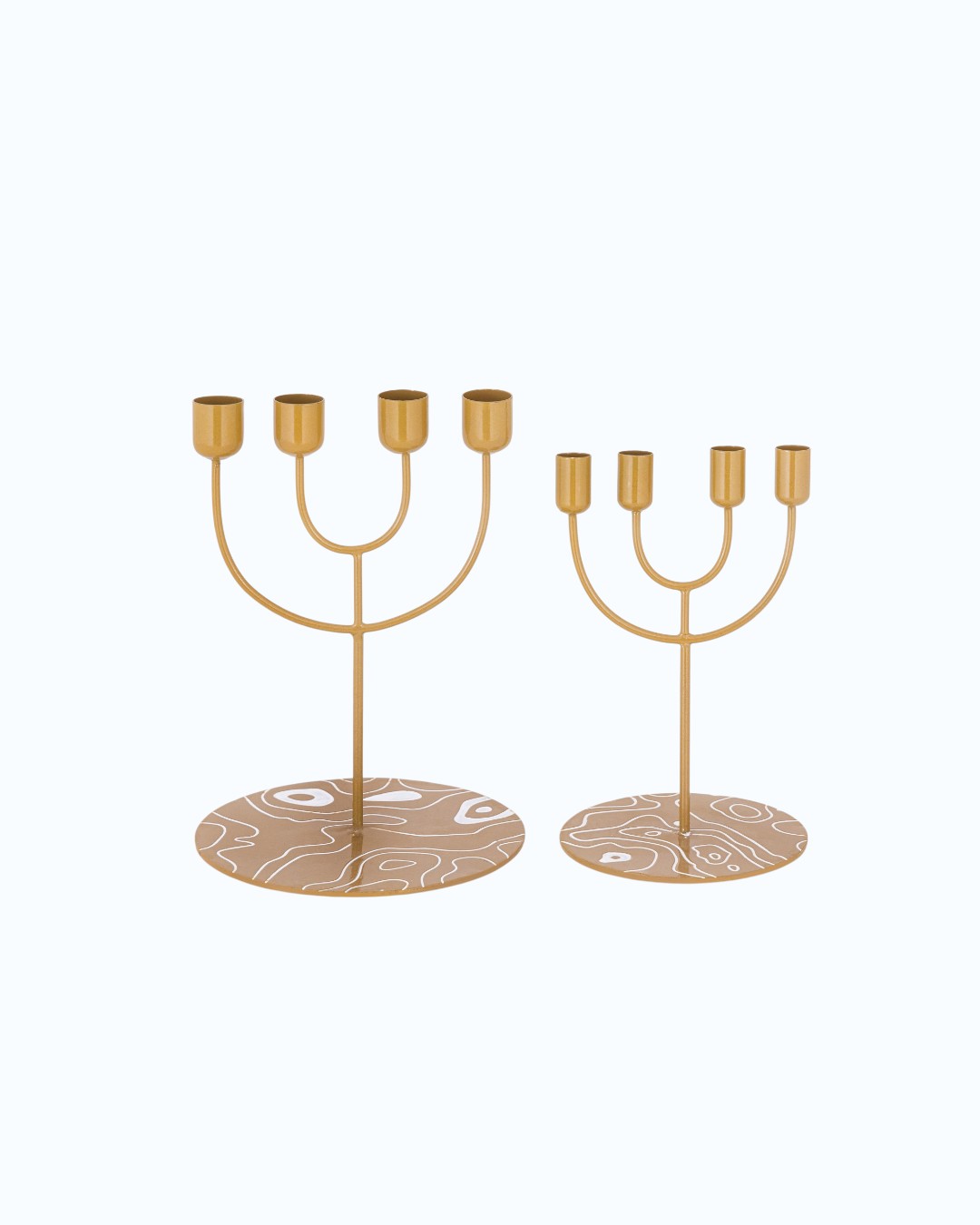 Abstract Topography Base Golden Candelabra