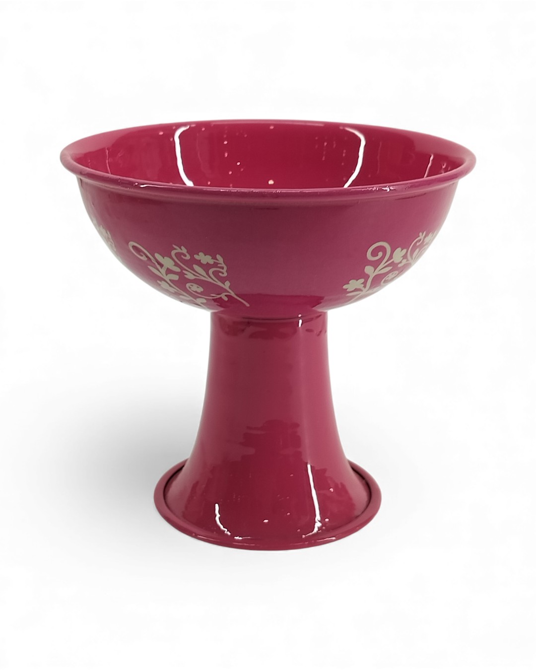 Joyful Scrolls Elevated Bowl - Raspberry Pink