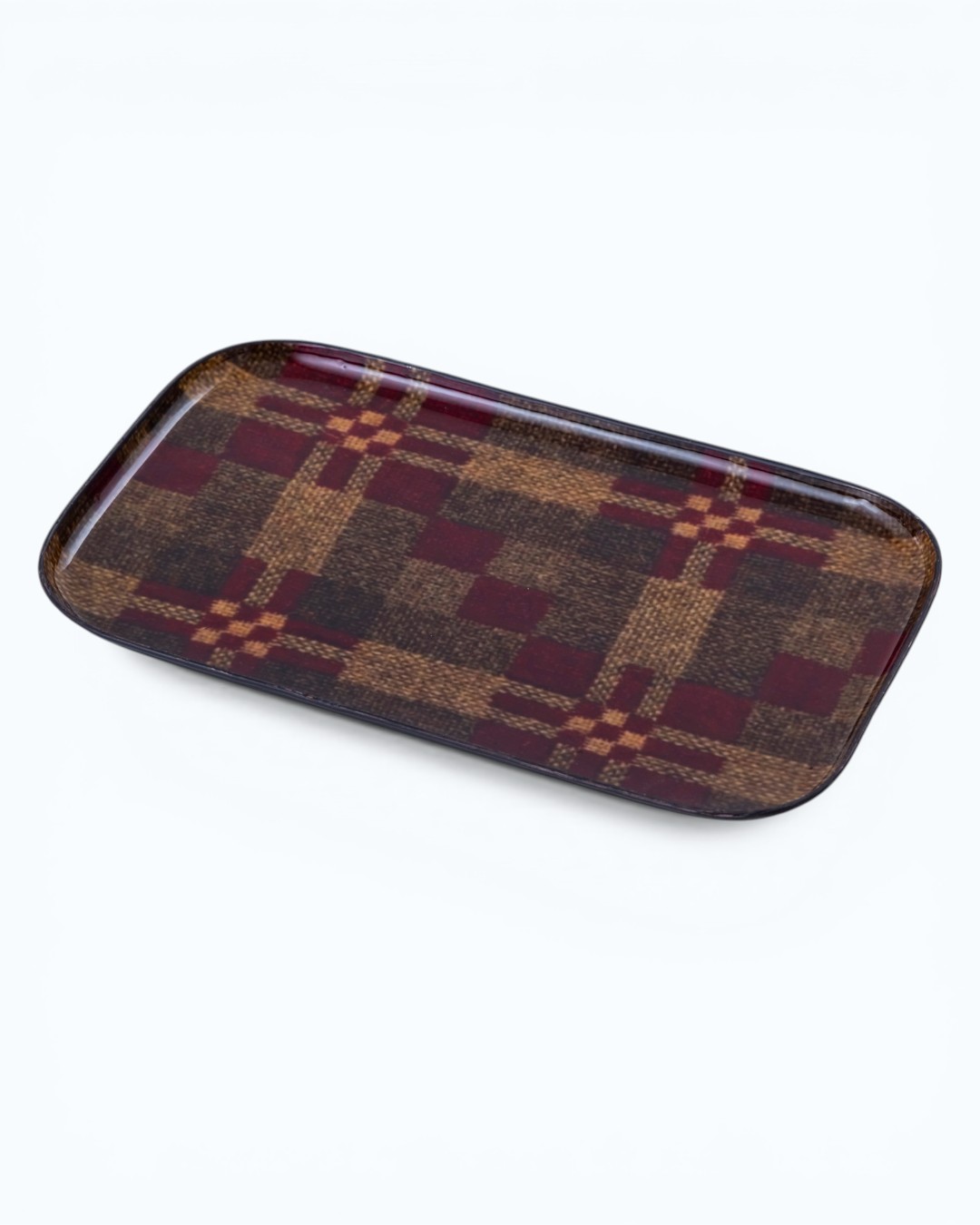 Rustic Checkered Resin Serving Tray
