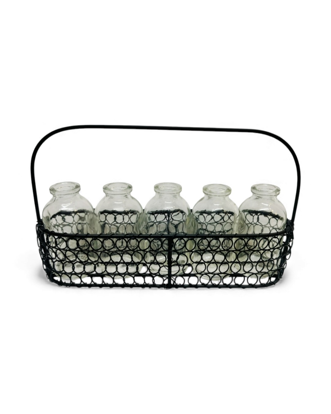 Black Wire Basket Bottle Holder