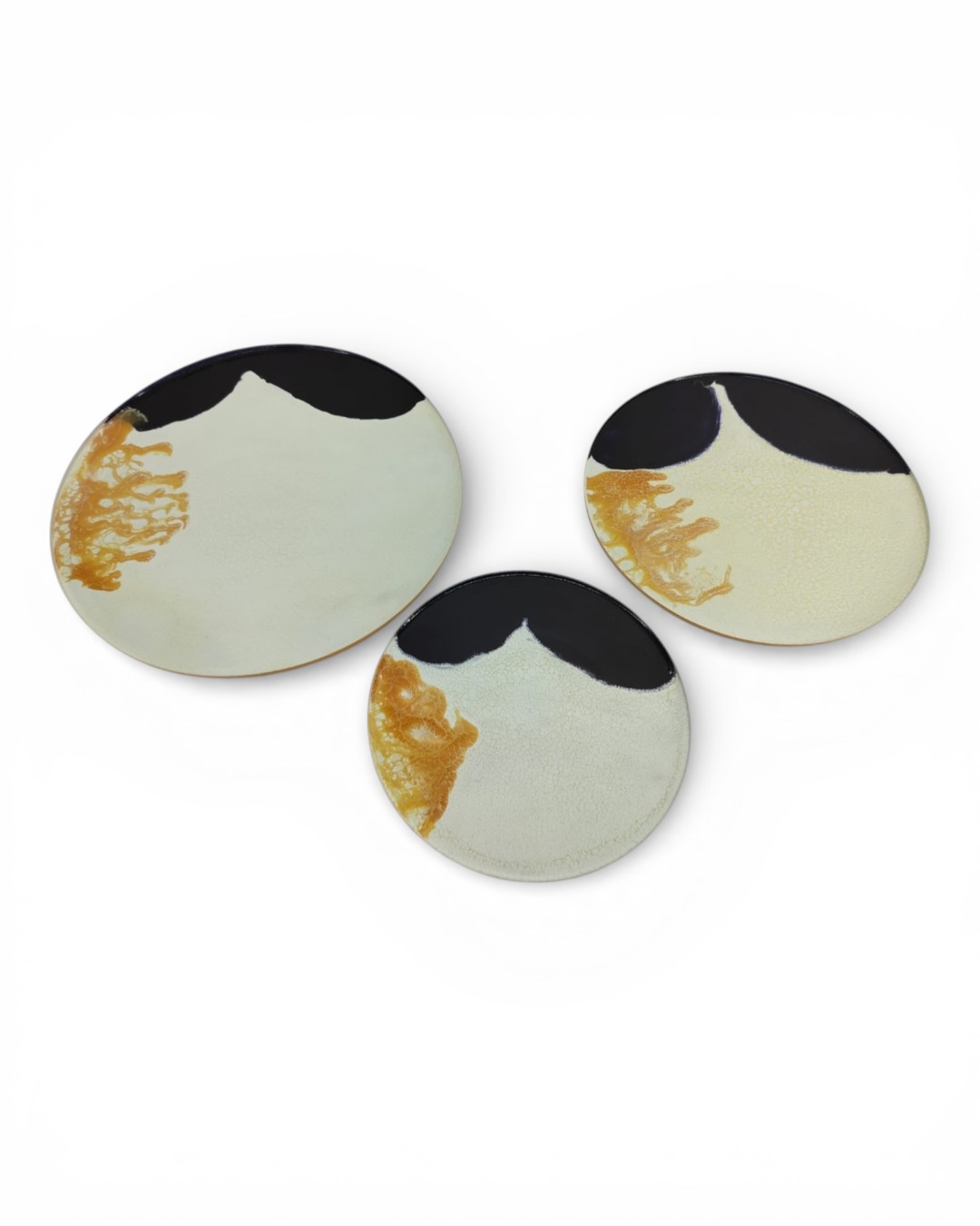 Molten Amber Fluid Trio Trays