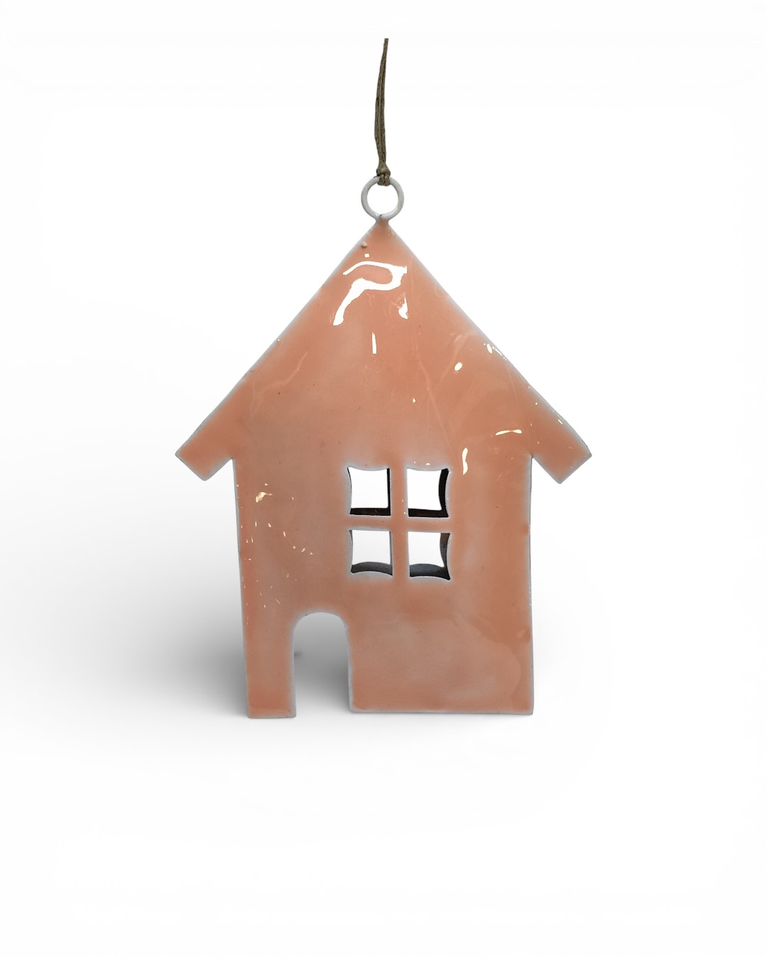 Glossy Peach Enamel House Hanging