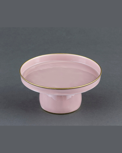 Blush Pink Cake Stand with Golden Rim
