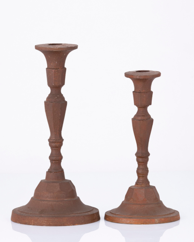 Geometric Faceted Candlestick Pair