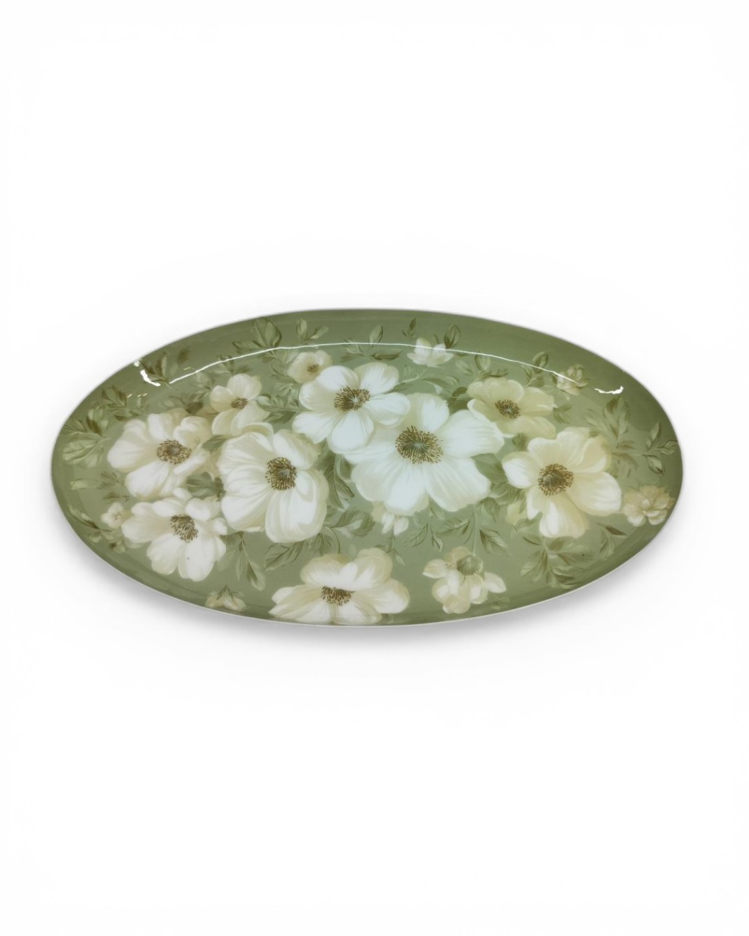 Poetic Romance Morning Mist Anemone Oval Tray