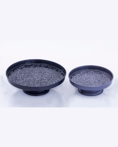 Elegant Midnight Blue Pedestal Set