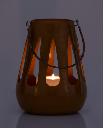 Mustard Yellow Wide Cutout Lantern