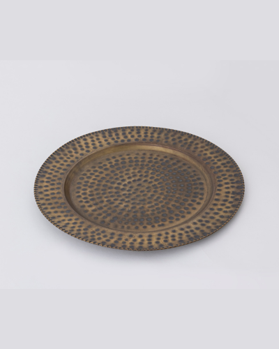 Hammered Antique Brass Charger Plate