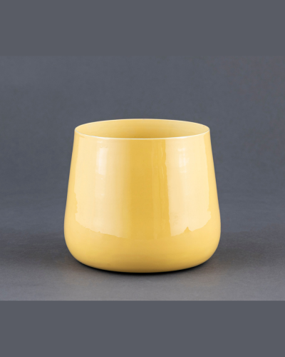 Tapered Ceramic Votive – Glossy Mustard Yellow