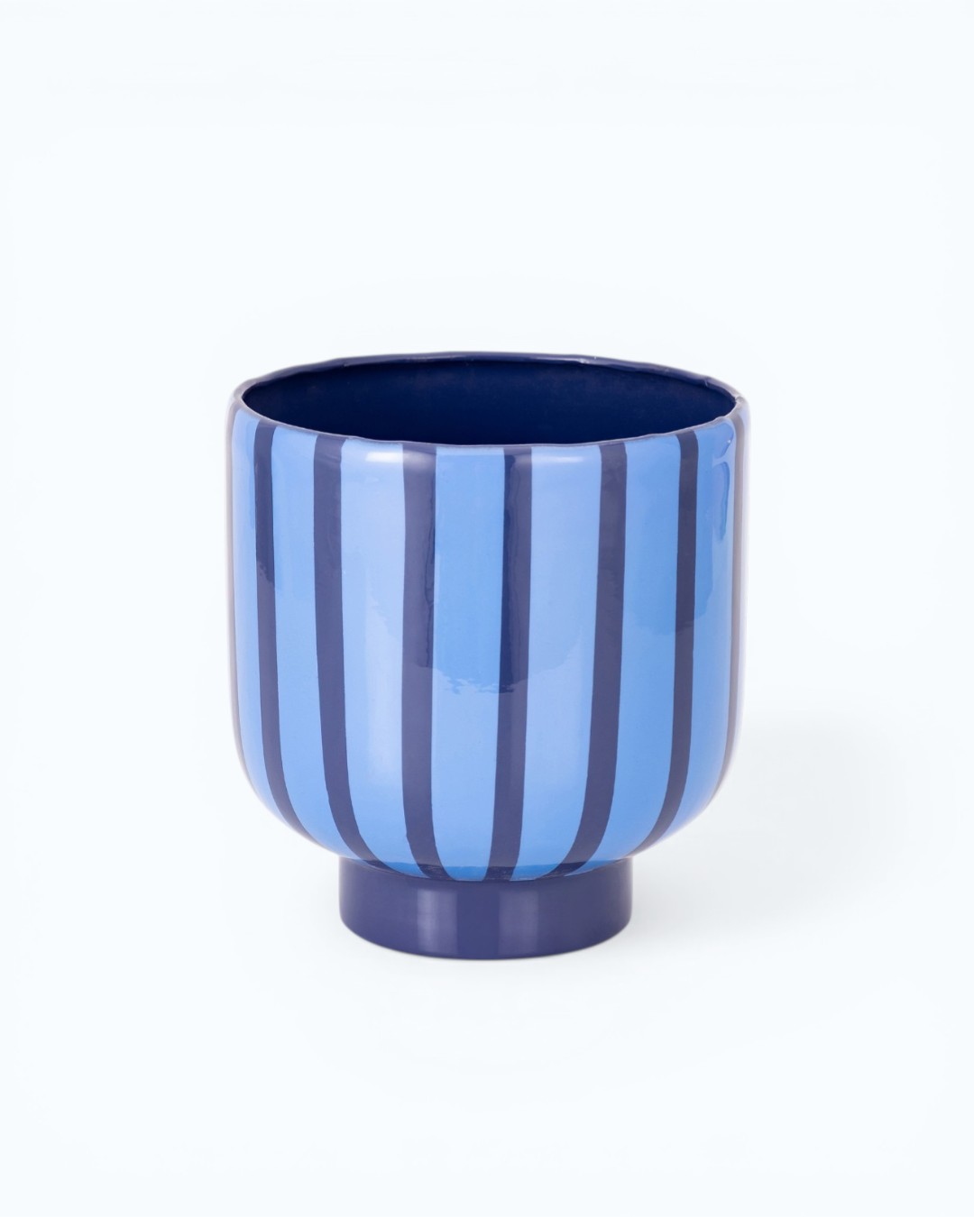 Joyful Stripes Azure Pedestal Bowls
