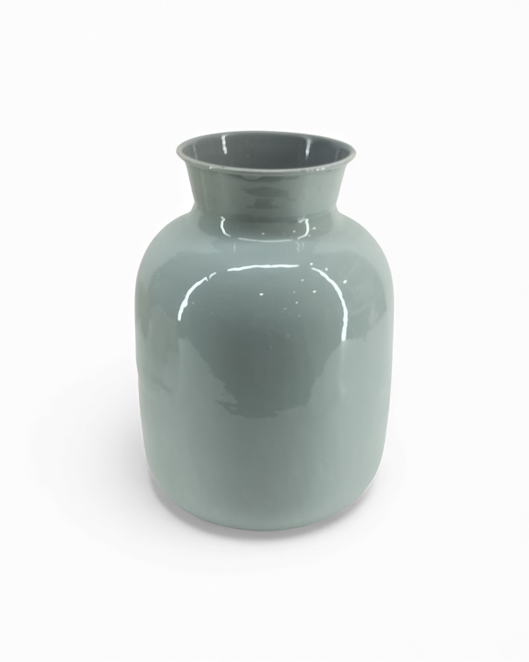 Modern Petite Ceramic Jar Vase in Dusty Sage Green