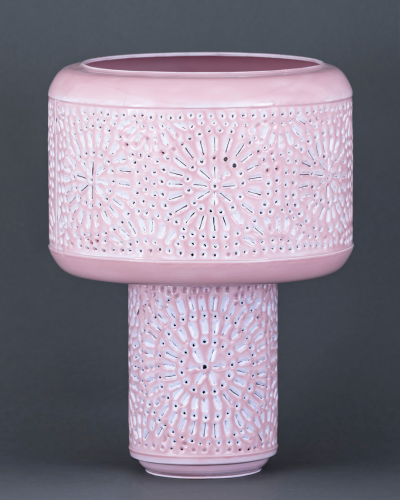 Pink Perforated Floral Lamp