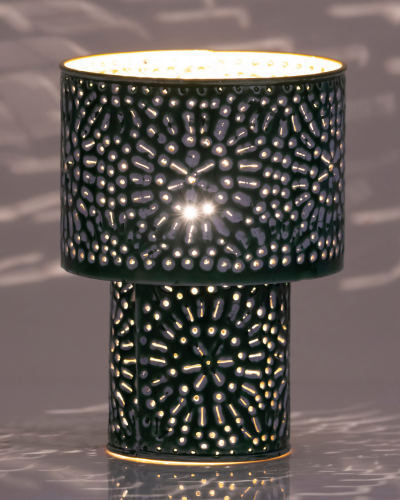 Green Textured Perforated Lamp