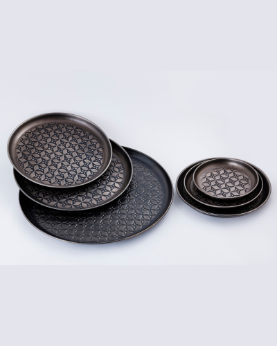 Geometric Embossed Plate Set