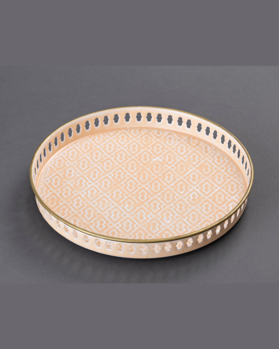 Peach Diamond Motif Tray