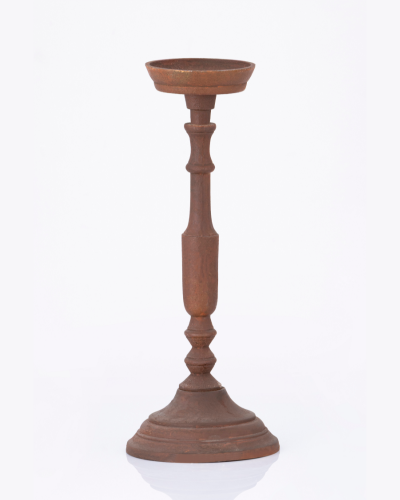 Rustic Wide-Top Candlestick Holder