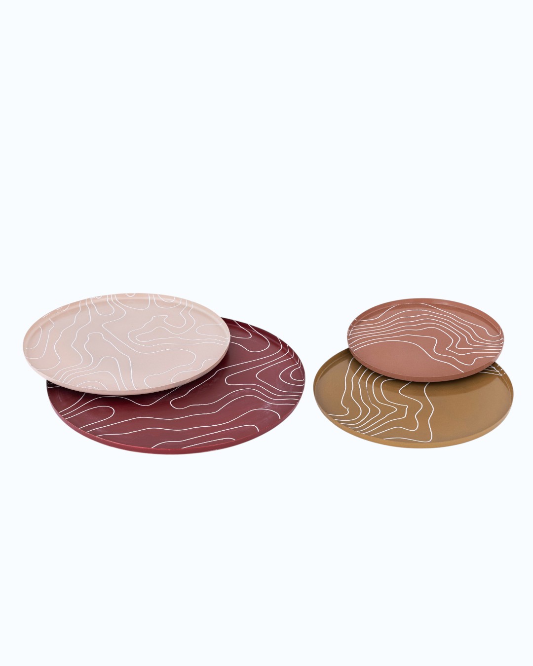 Earth Tone Topographic Pattern Plates