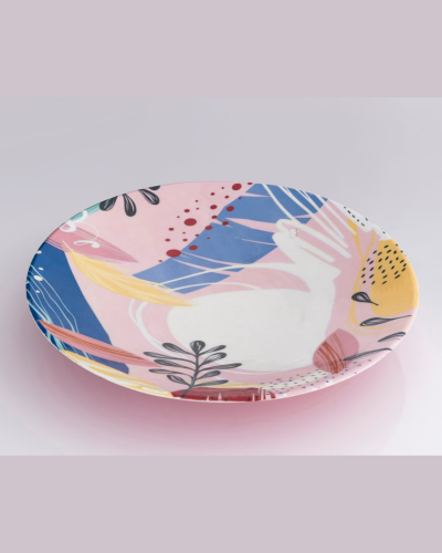 Abstract Pink and Blue Tropical Wall Tray