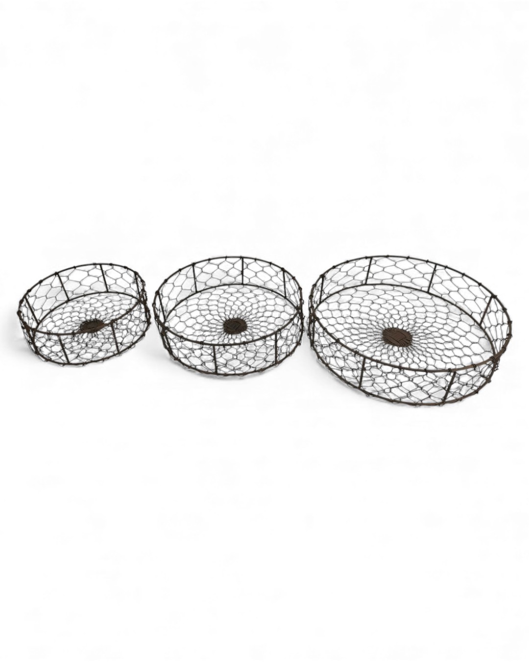HONEYGRID ROUND STORAGE BASKETS (SET OF 3)