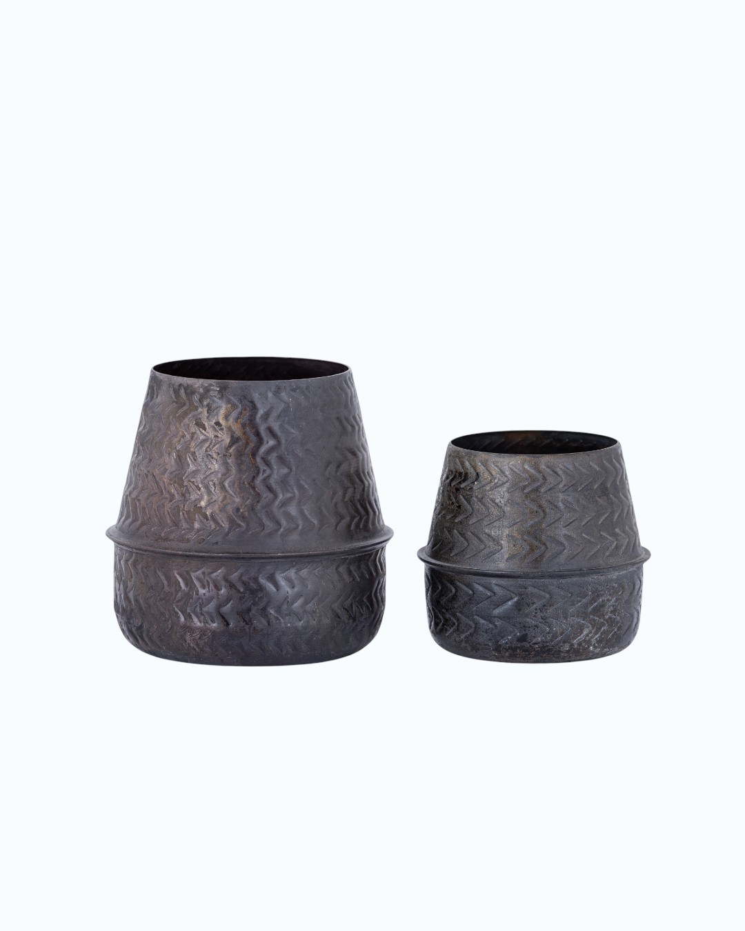 Old Hot Iron  Chevron Industrial Metal Planters