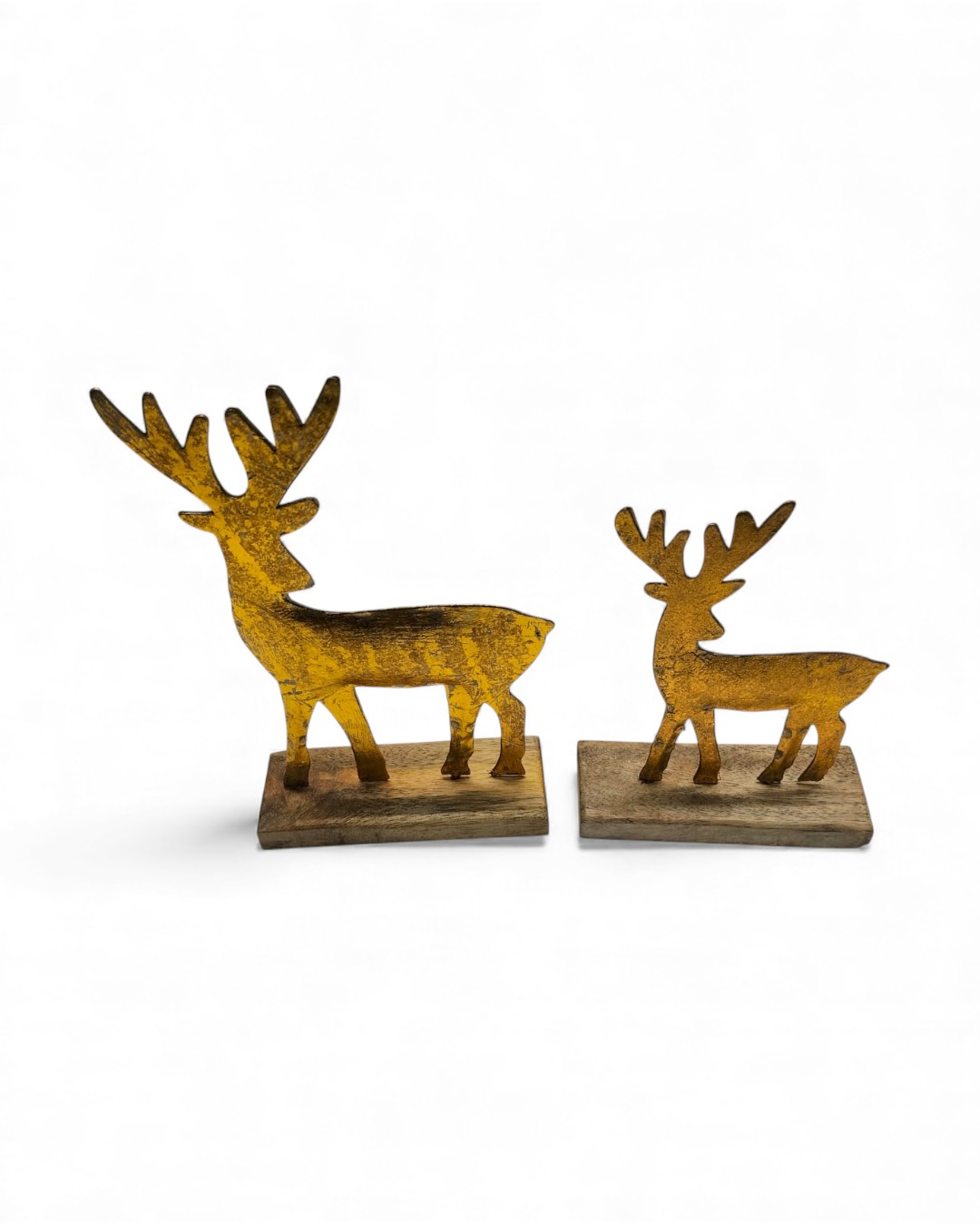 Distressed Gold Reindeer Silhouettes (Set of 2)
