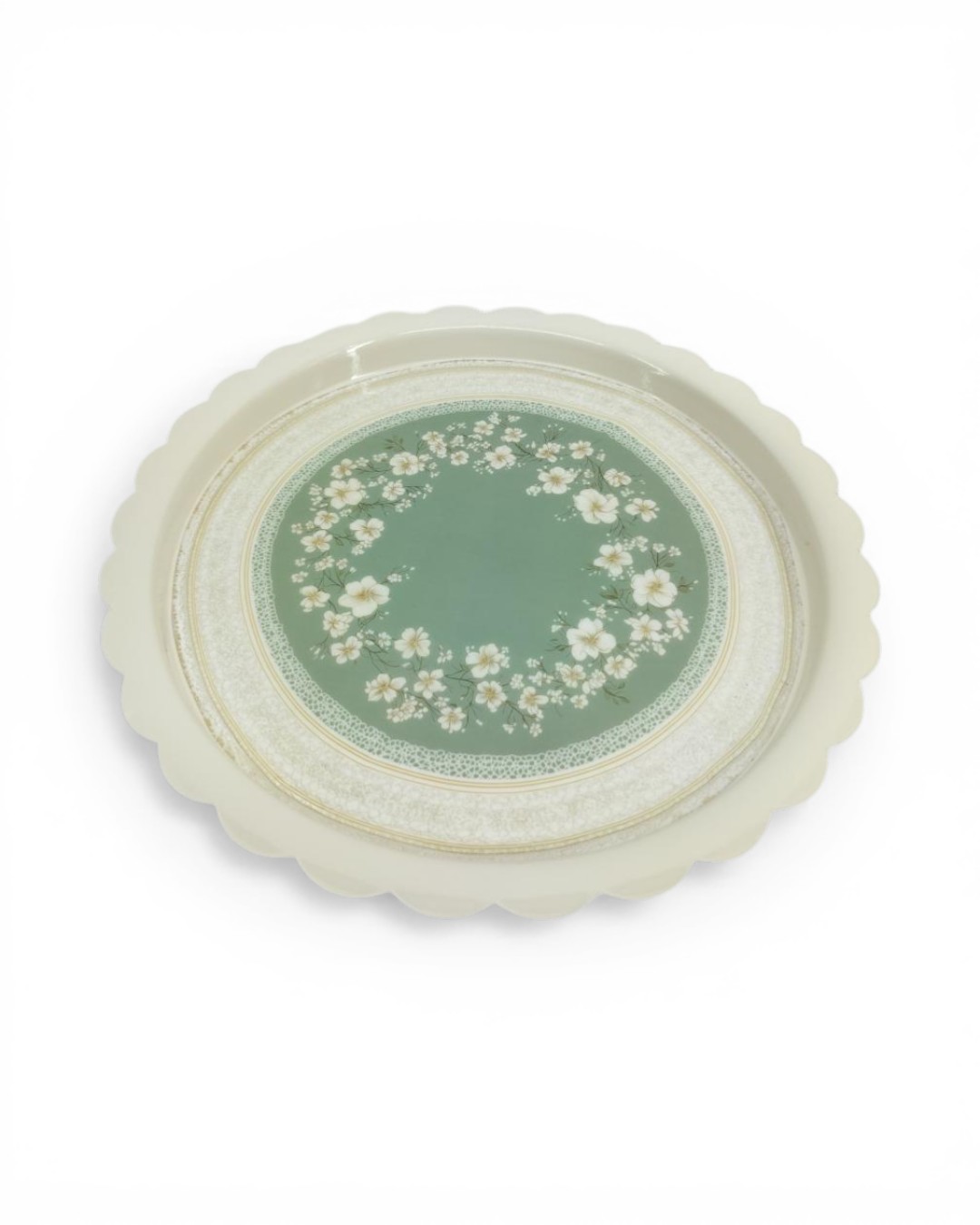 Poetic Romance "Scalloped Sage Meadow Charger"