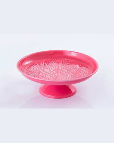 Vibrant Pink Pedestal Cake Plate
