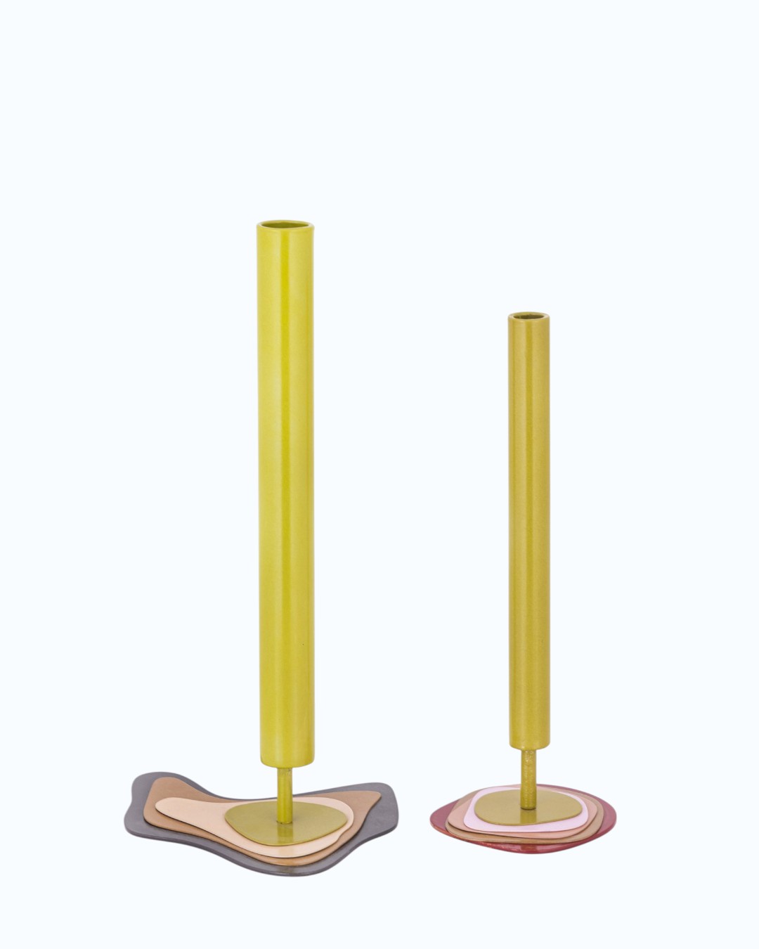 Vibrant Geometric Stacked Pillar Set