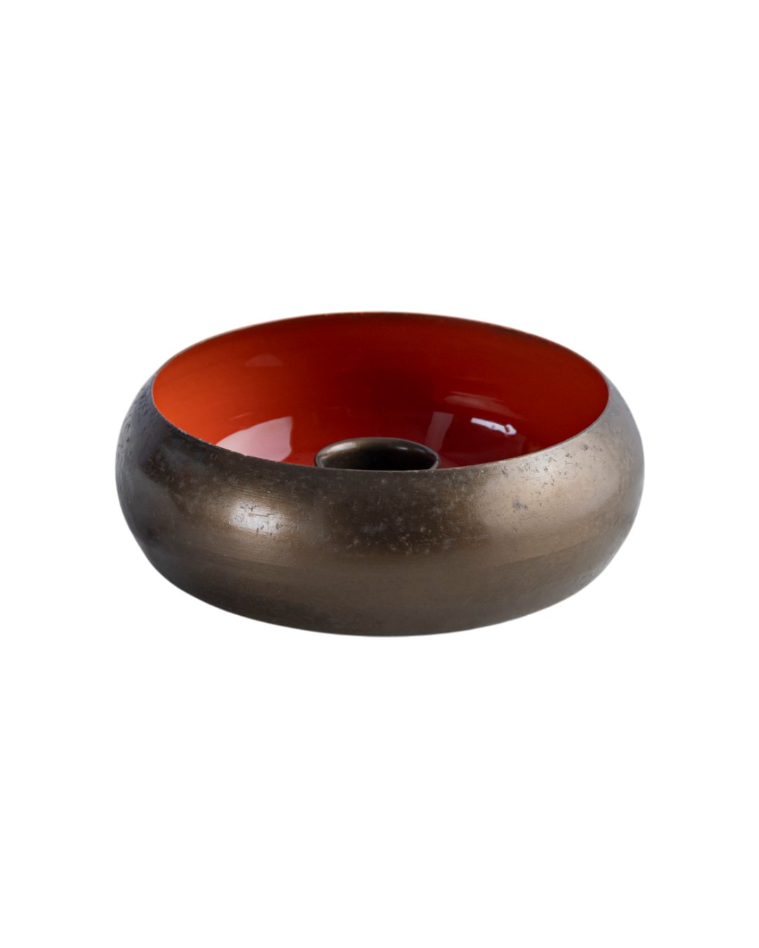 Bronze Donut with High-Contrast Orange Interior
